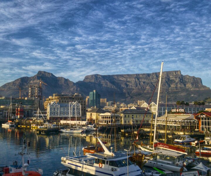 Cape Town harbour and Table Mountain, South Africa - visa and relocation services by Travel Expore