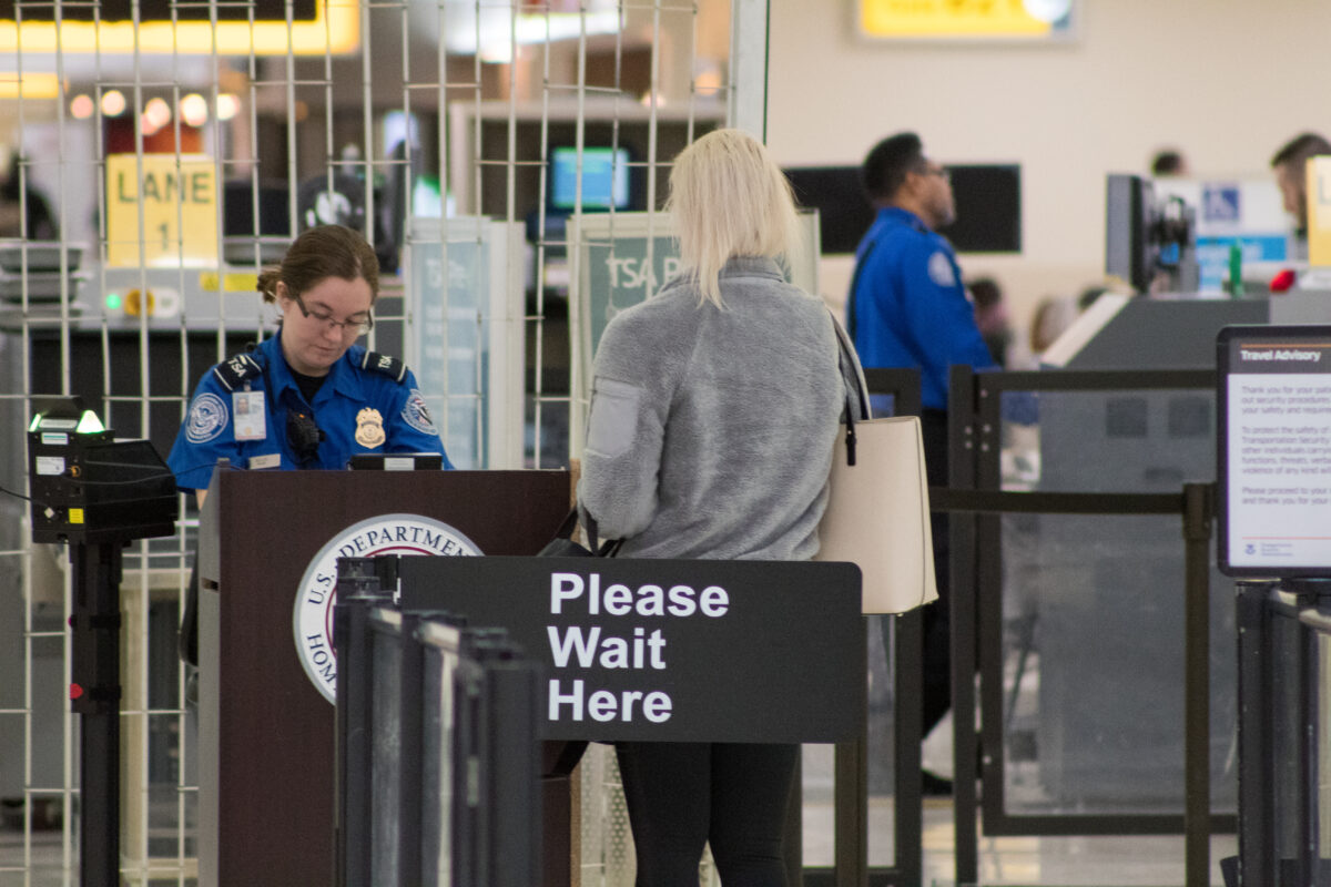 TSA checkpoint where travelers without ID now pay the TSA Real ID fee