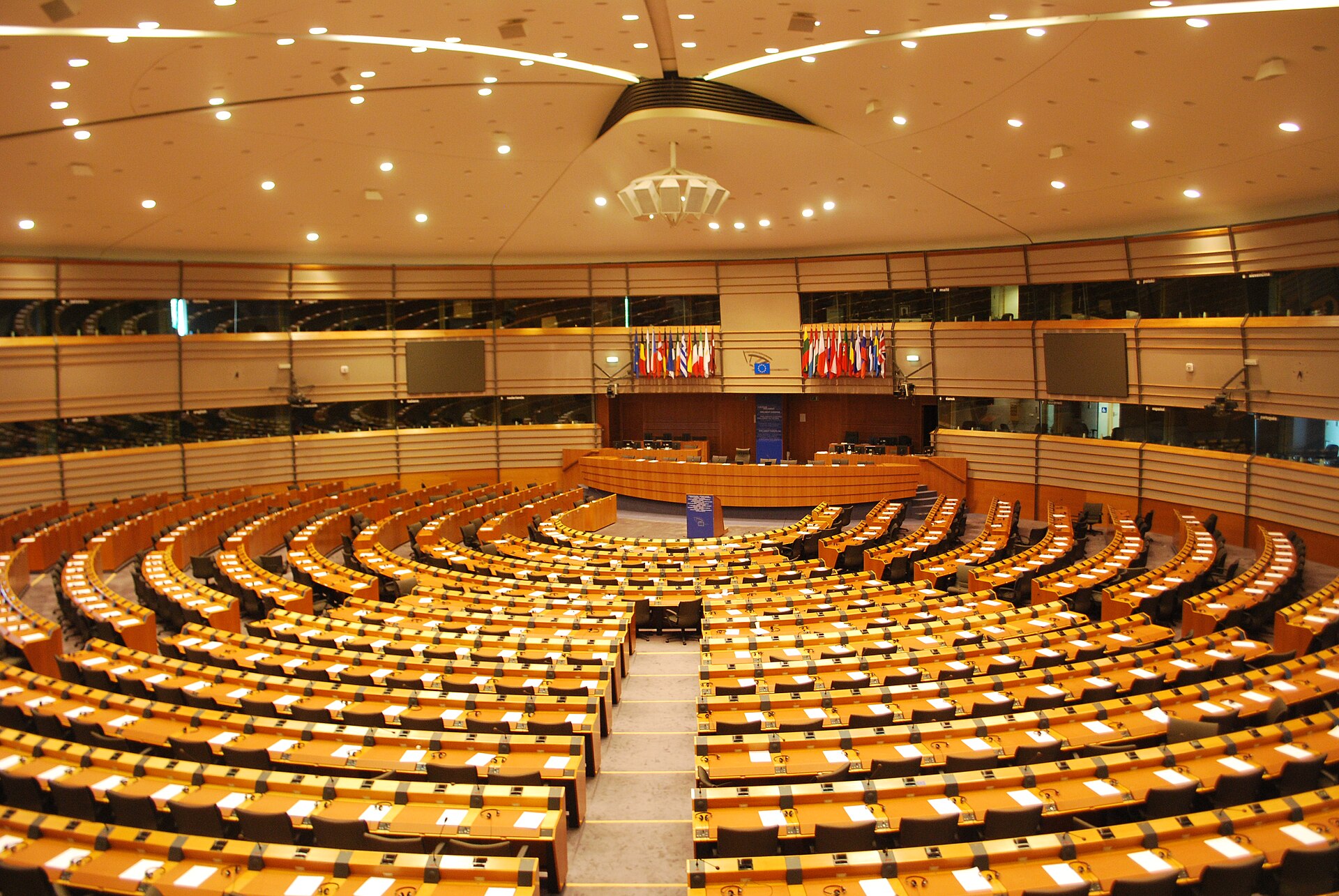 European Parliament hall ahead of the UK EU summit migration talks